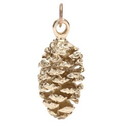 14 Karat Yellow Gold Heavy Pinecone Charm