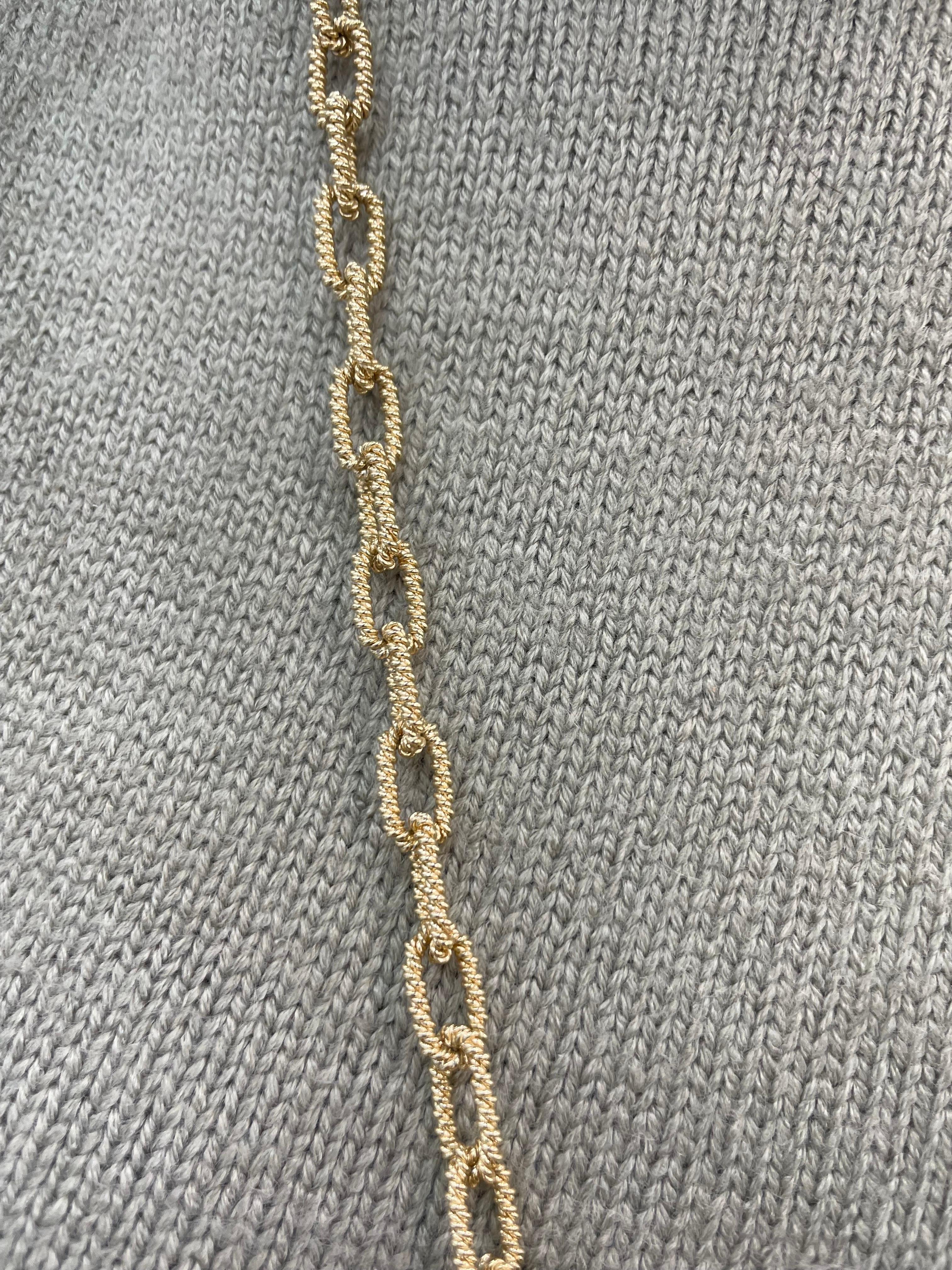 14 Karat Yellow Gold Heavy Rope Link Chain Necklace 84.5 Grams For Sale 4