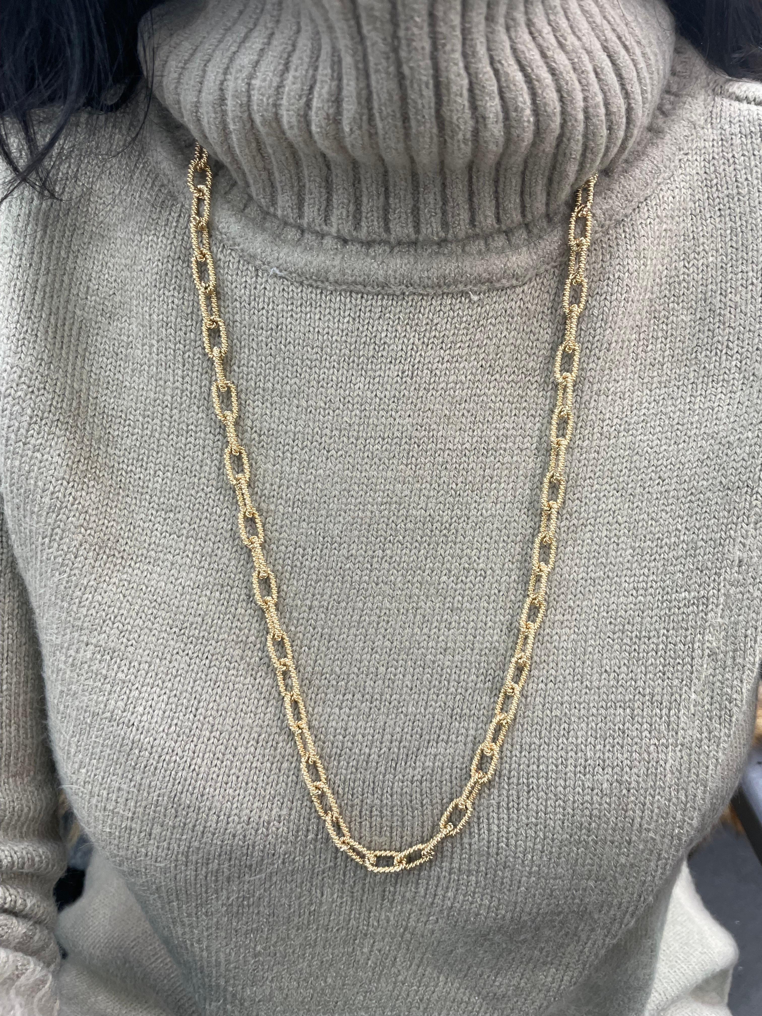 14 Karat Gelbgold Schwere Seil Gliederkette Halskette 84,5 Gramm im Angebot 6