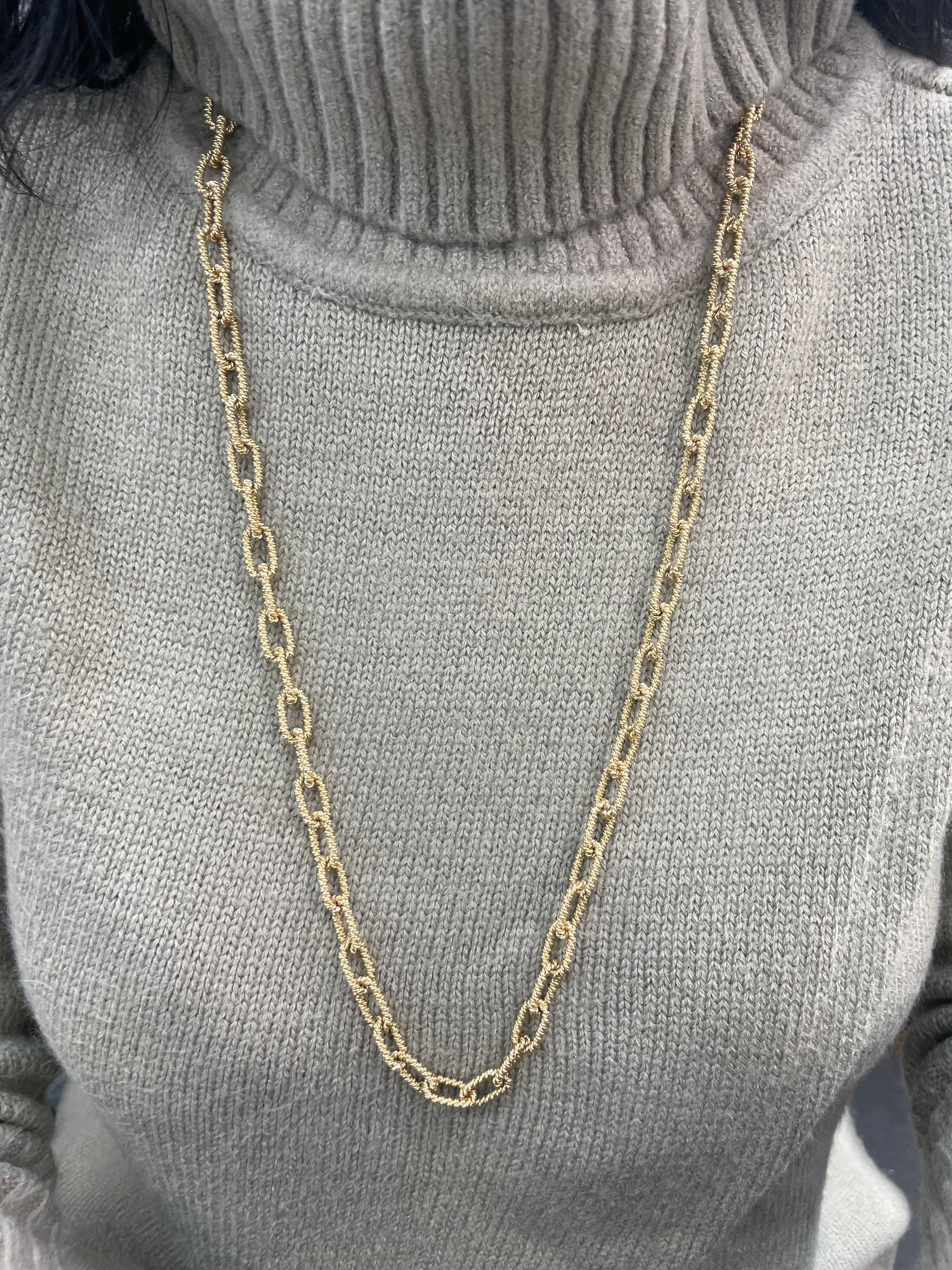 14 Karat Yellow Gold Heavy Rope Link Chain Necklace 84.5 Grams For Sale 5