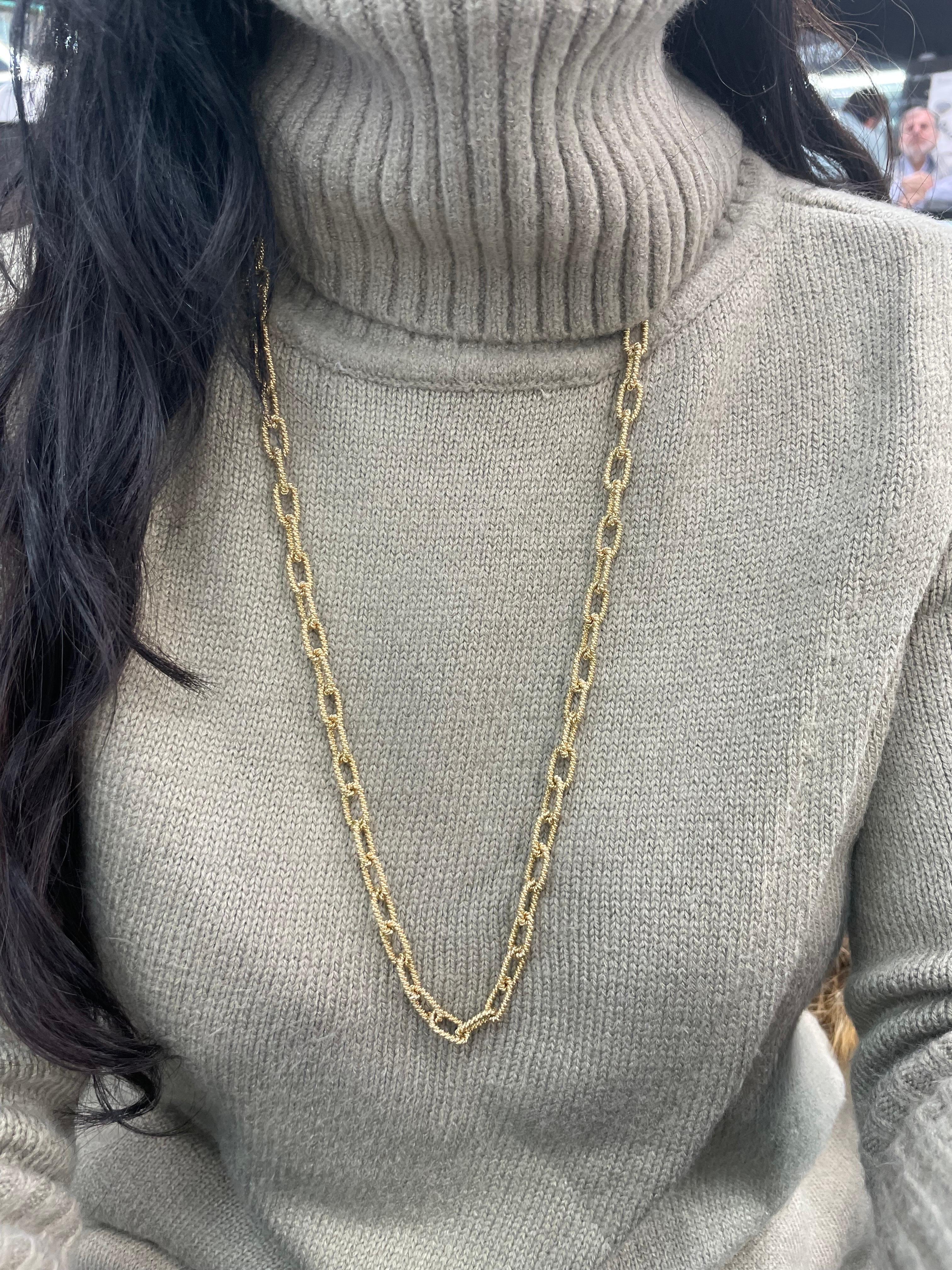 Collier à maillons lourds en or jaune 14 carats 84,5 grammes en vente 8