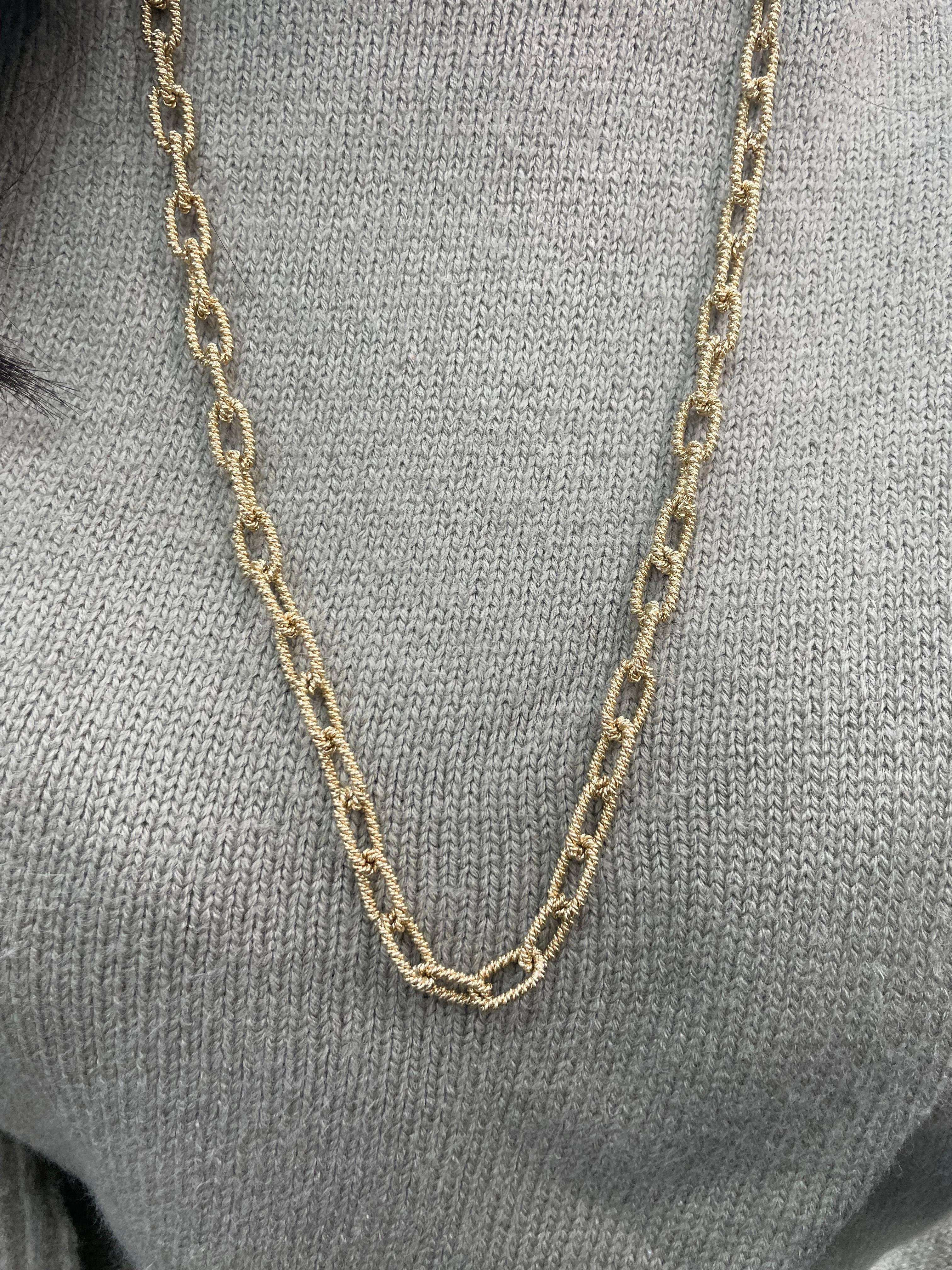 14 Karat Yellow Gold Heavy Rope Link Chain Necklace 84.5 Grams For Sale 8