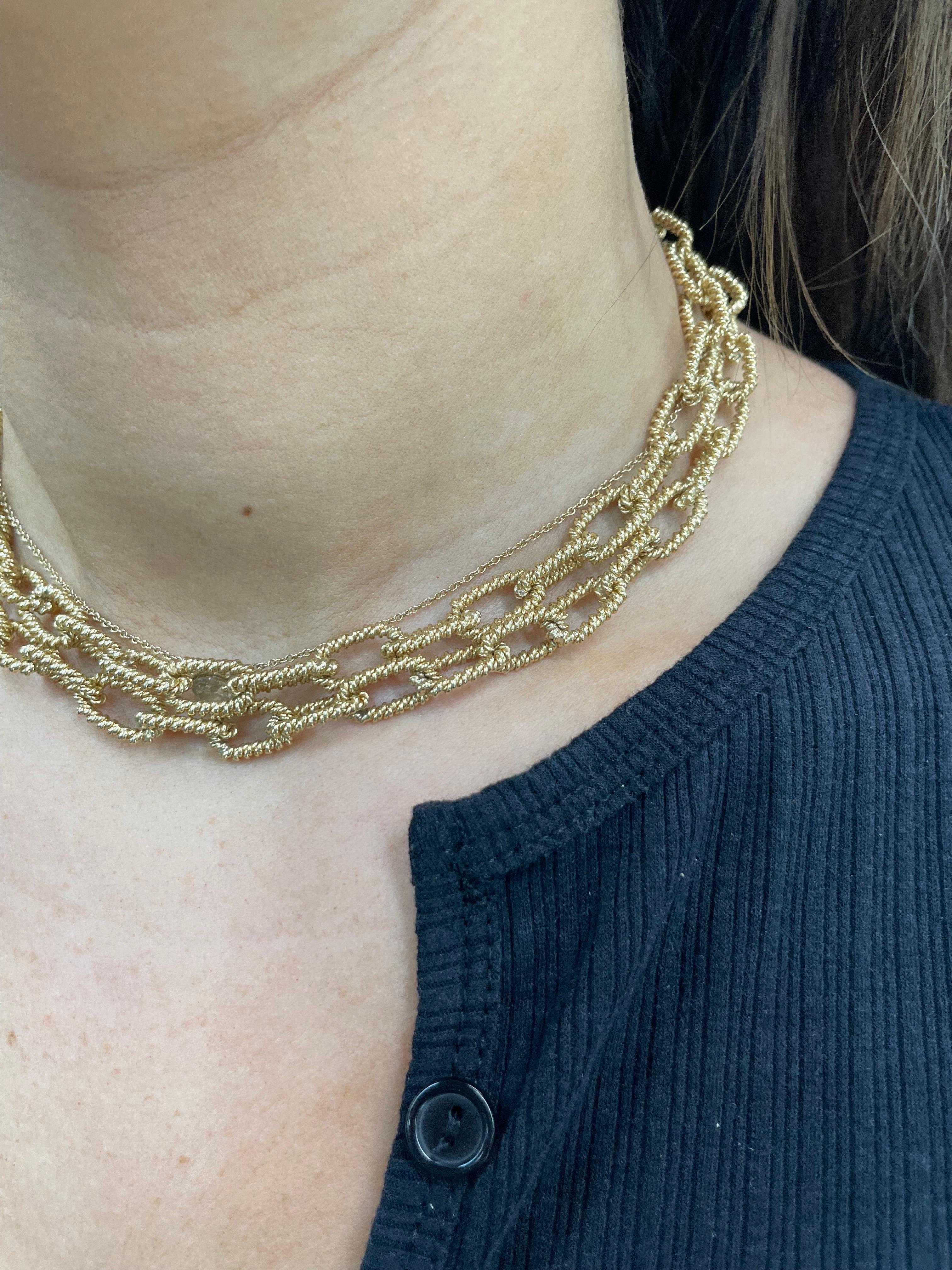 Collier à maillons lourds en or jaune 14 carats 84,5 grammes en vente 12