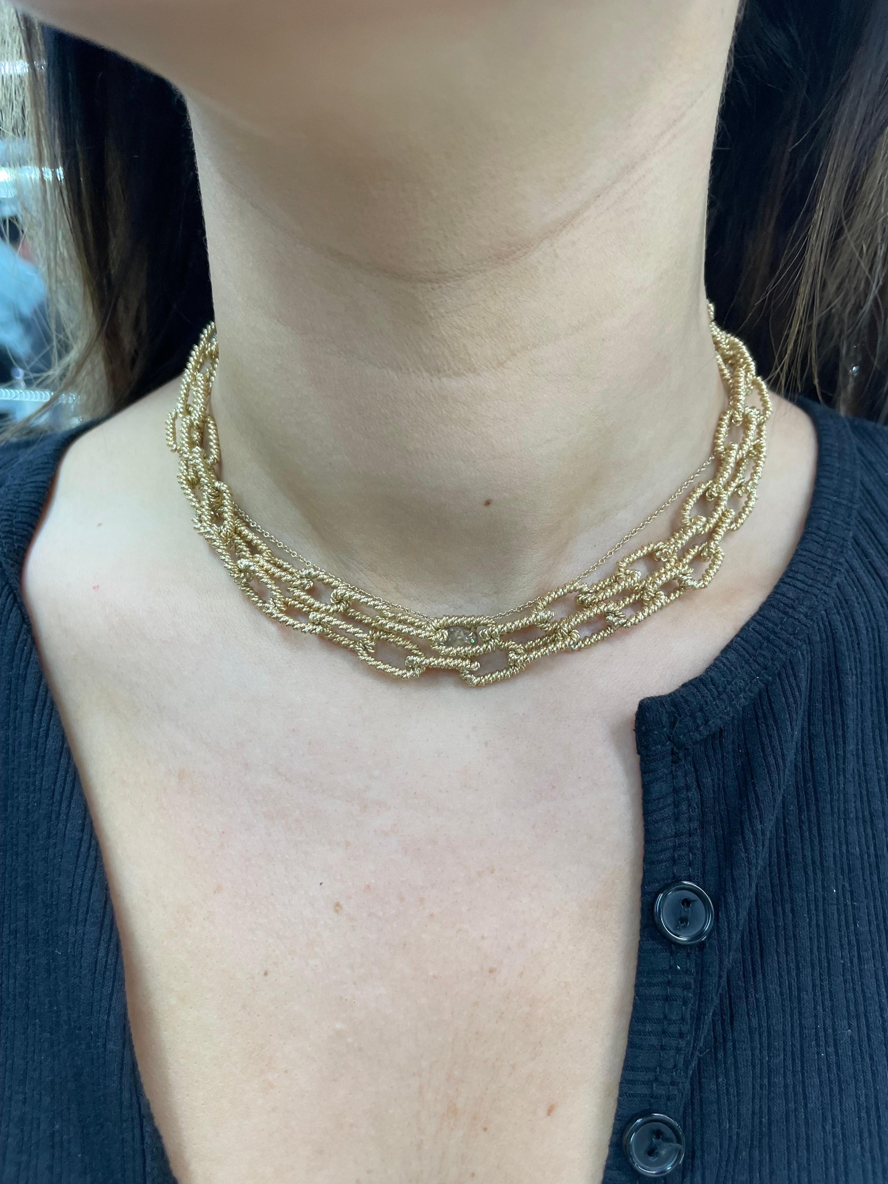 Collier à maillons lourds en or jaune 14 carats 84,5 grammes en vente 13