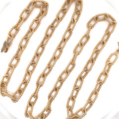 14 Karat Yellow Gold Heavy Rope Link Chain Necklace 84.5 Grams