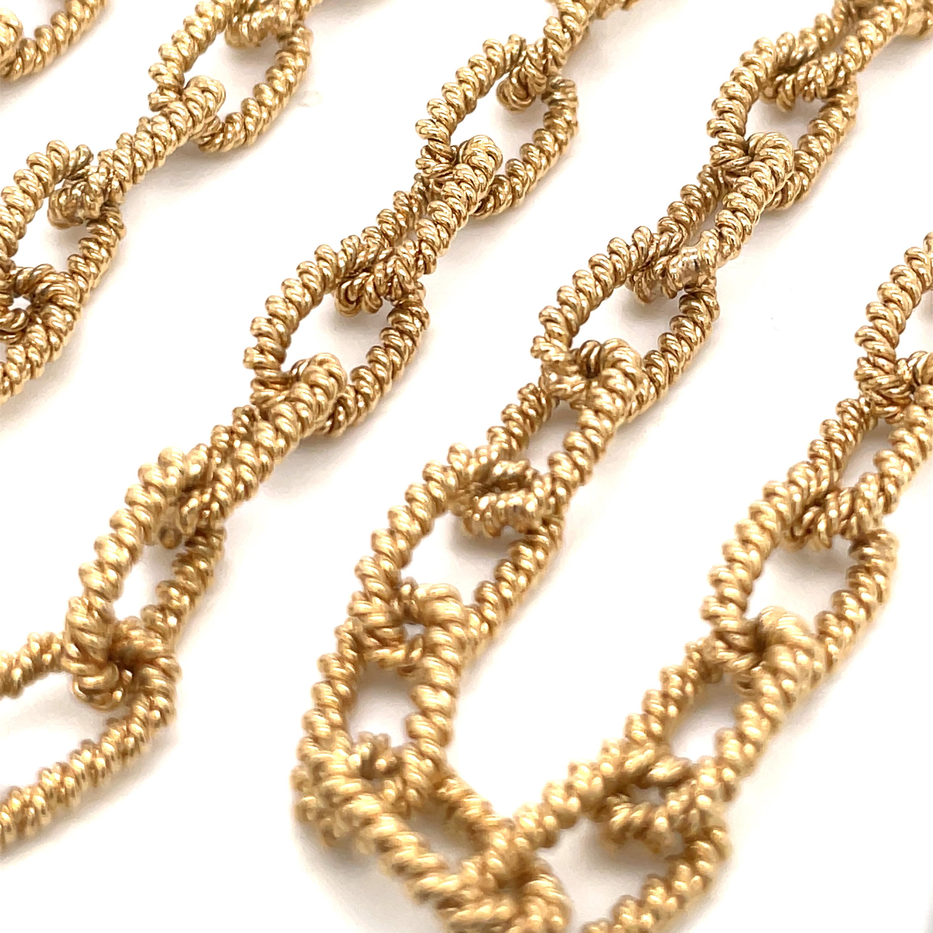 Women's or Men's 14 Karat Yellow Gold Heavy Rope Link Chain Necklace 84.5 Grams For Sale