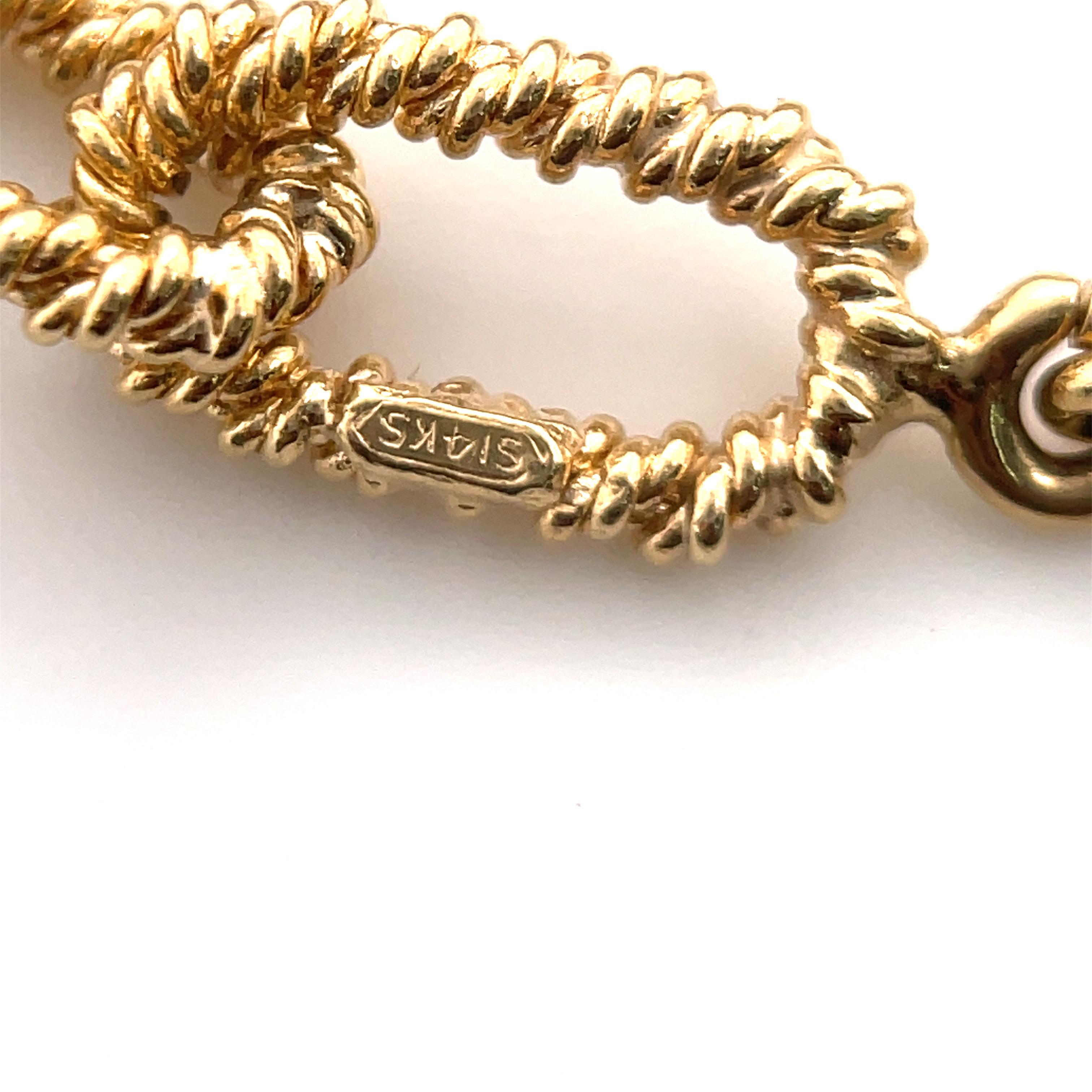 14 Karat Gelbgold Schwere Seil Gliederkette Halskette 84,5 Gramm im Angebot 3