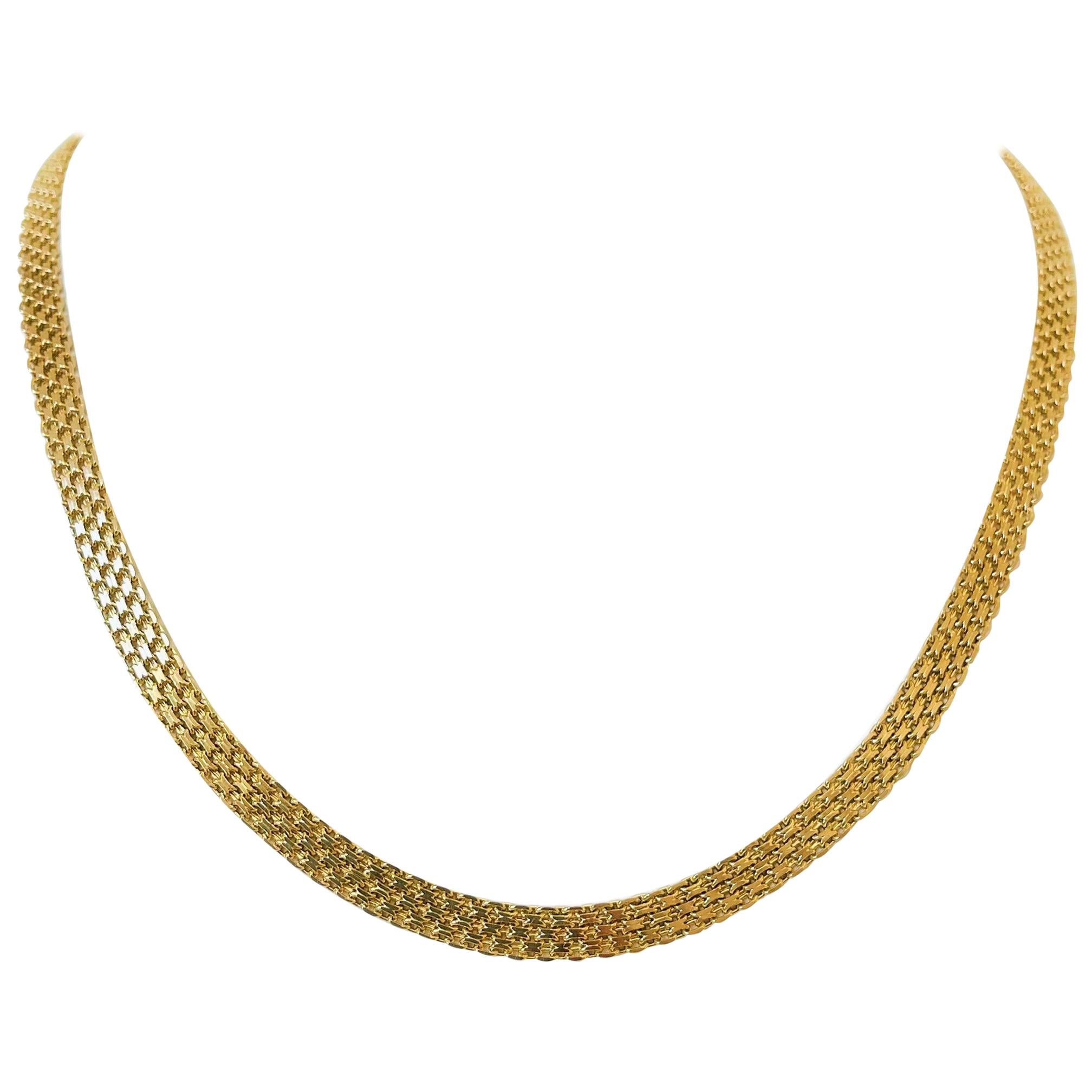 14 Karat Solid Yellow Gold Chain Necklace Handmade Men Women For Sale