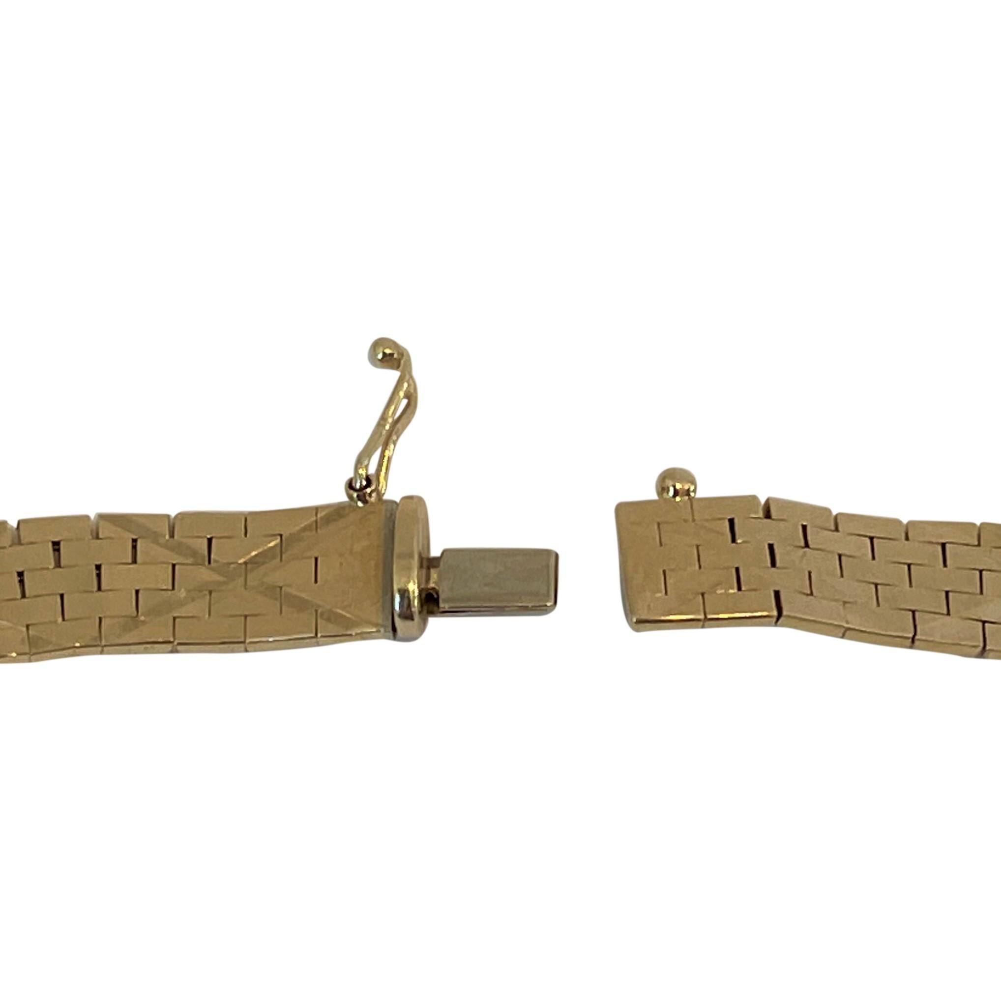 14 Karat Yellow Gold Heavy Solid Diamond Cut Brick Link Necklace 1