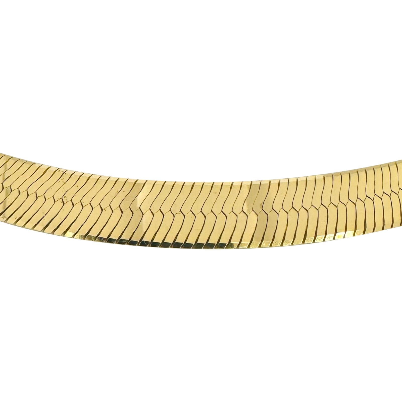 14 Karat Gelbgold Schwere, dicke Fischgräten-Gliederkette, Italien im Zustand „Gut“ in Guilford, CT