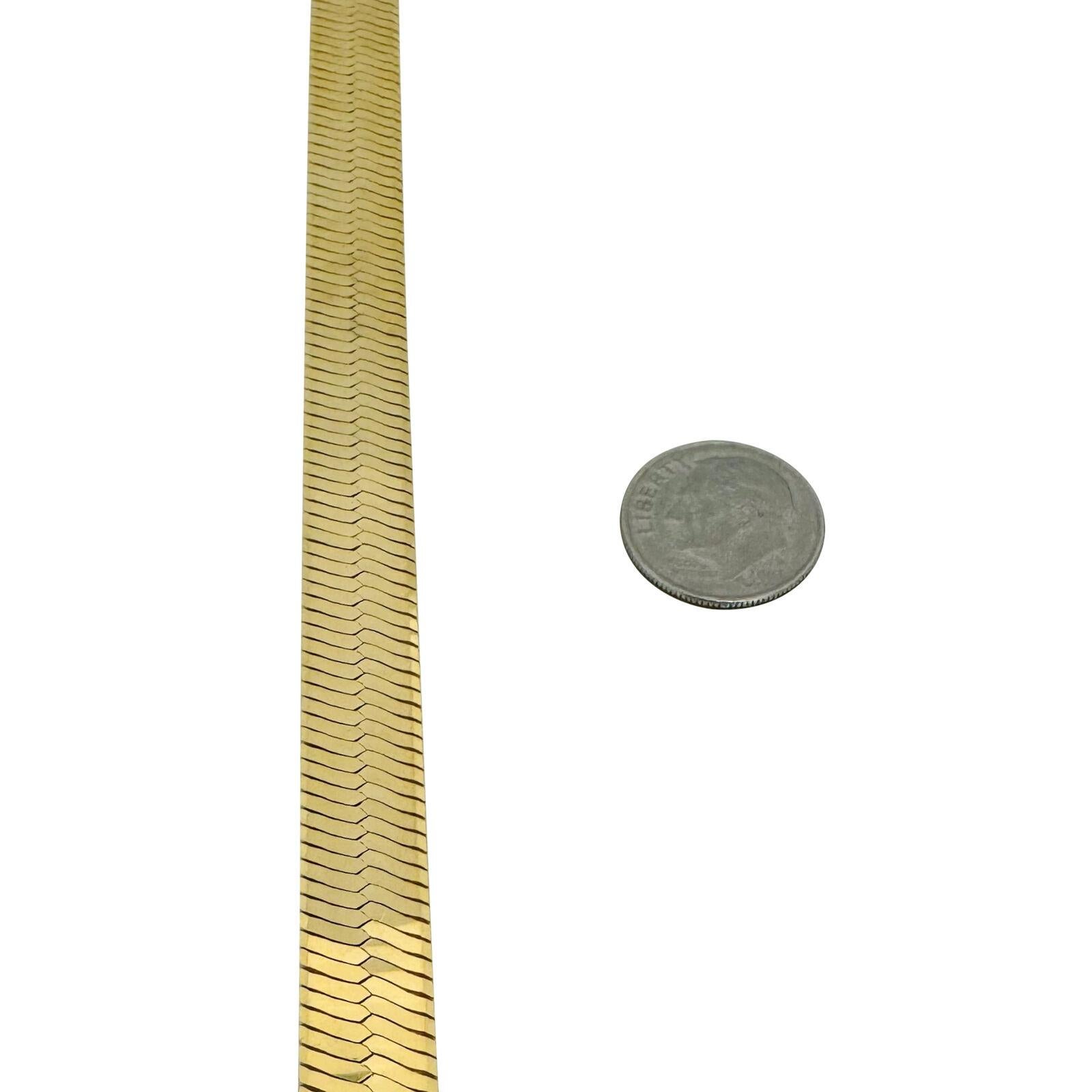14 Karat Gelbgold Schwere, dicke Fischgräten-Gliederkette, Italien 1