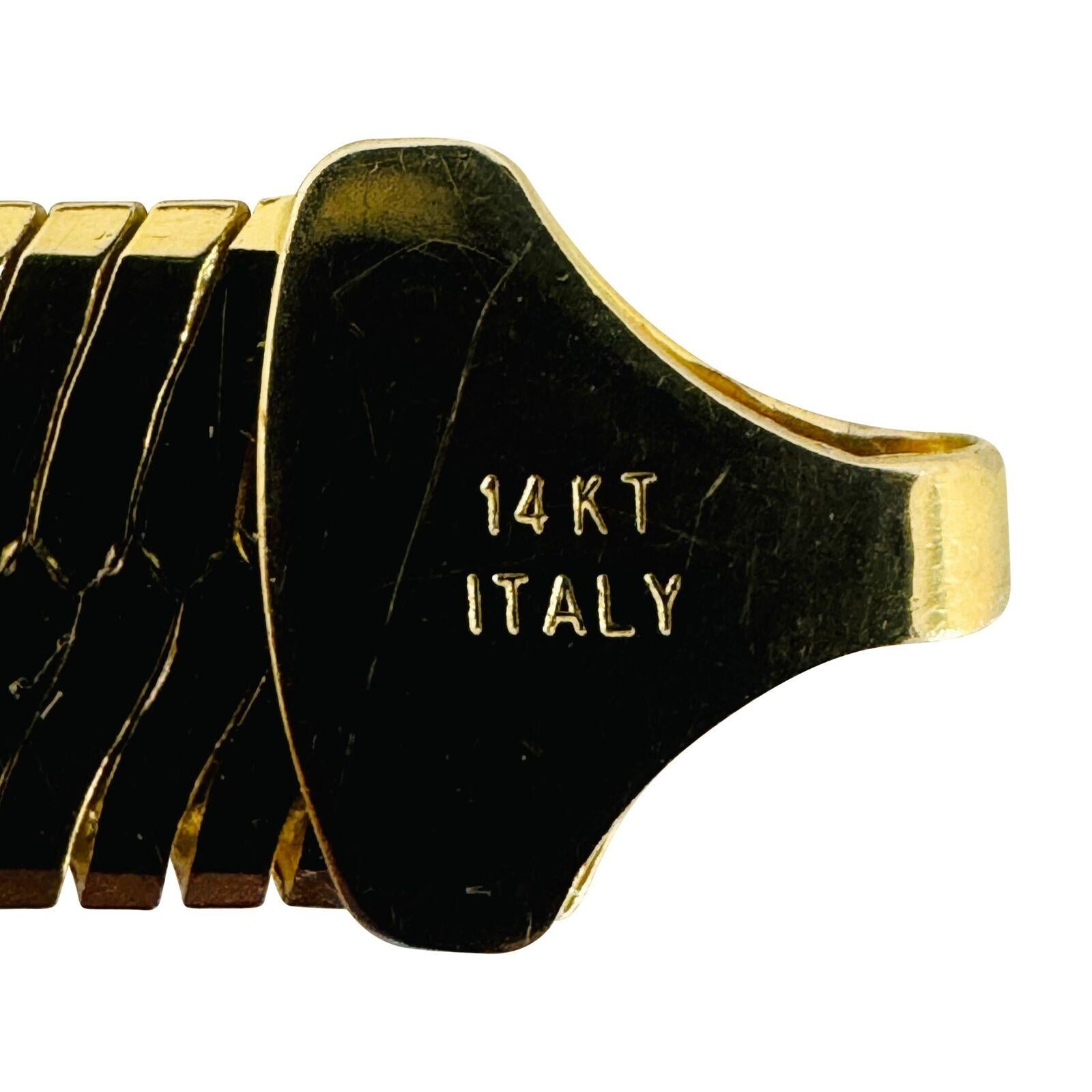 14 Karat Gelbgold Schwere, dicke Fischgräten-Gliederkette, Italien 3