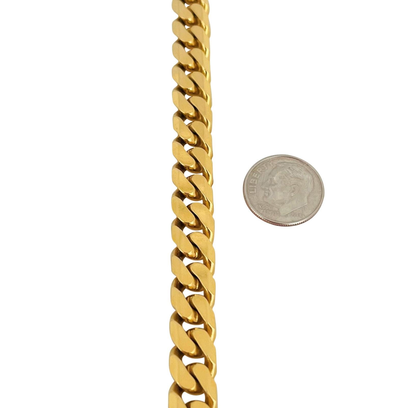 14 Karat Gelbgold Schwere UnoAErre geschwungene kubanische Gliederkette, Italien 1