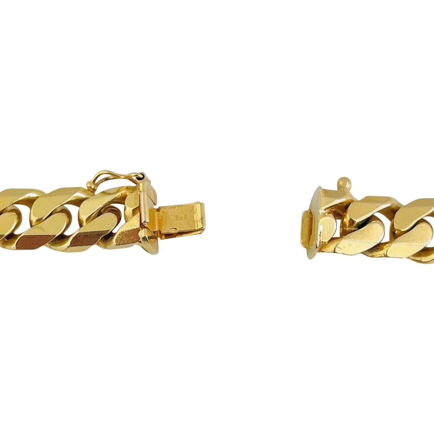 14 Karat Gelbgold Schwere UnoAErre geschwungene kubanische Gliederkette, Italien 2