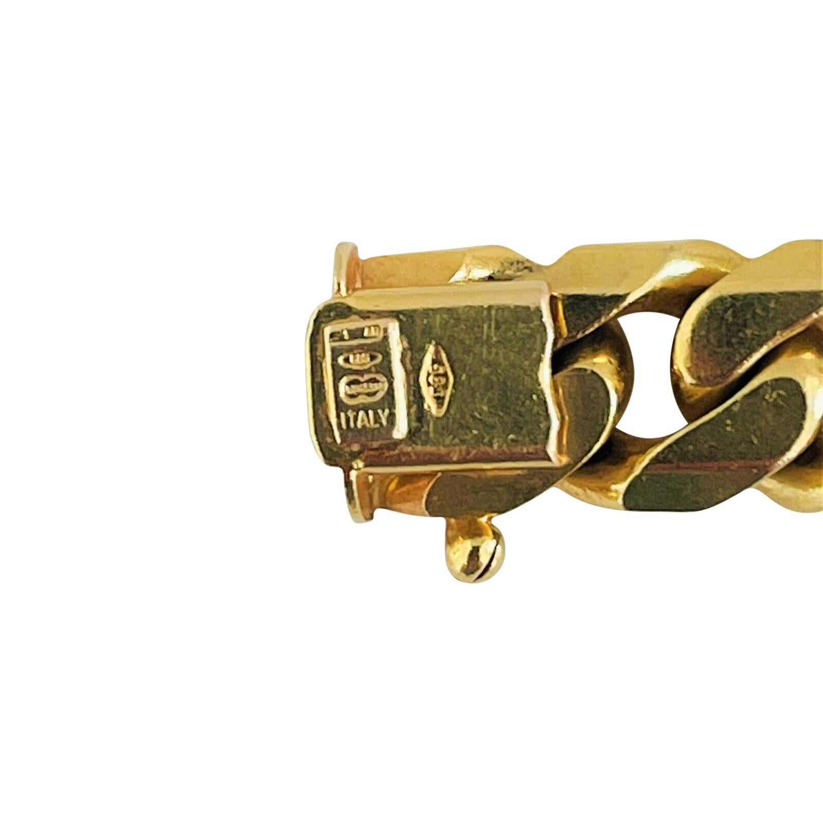 14 Karat Gelbgold Schwere UnoAErre geschwungene kubanische Gliederkette, Italien 3
