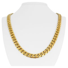 14 Karat Gelbgold Schwere UnoAErre geschwungene kubanische Gliederkette, Italien