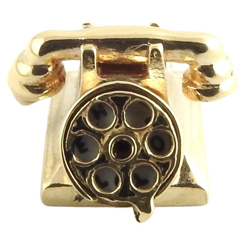 14 Karat Yellow Gold "Hello" and "i Love U" Rotary Dial Telephone Charm