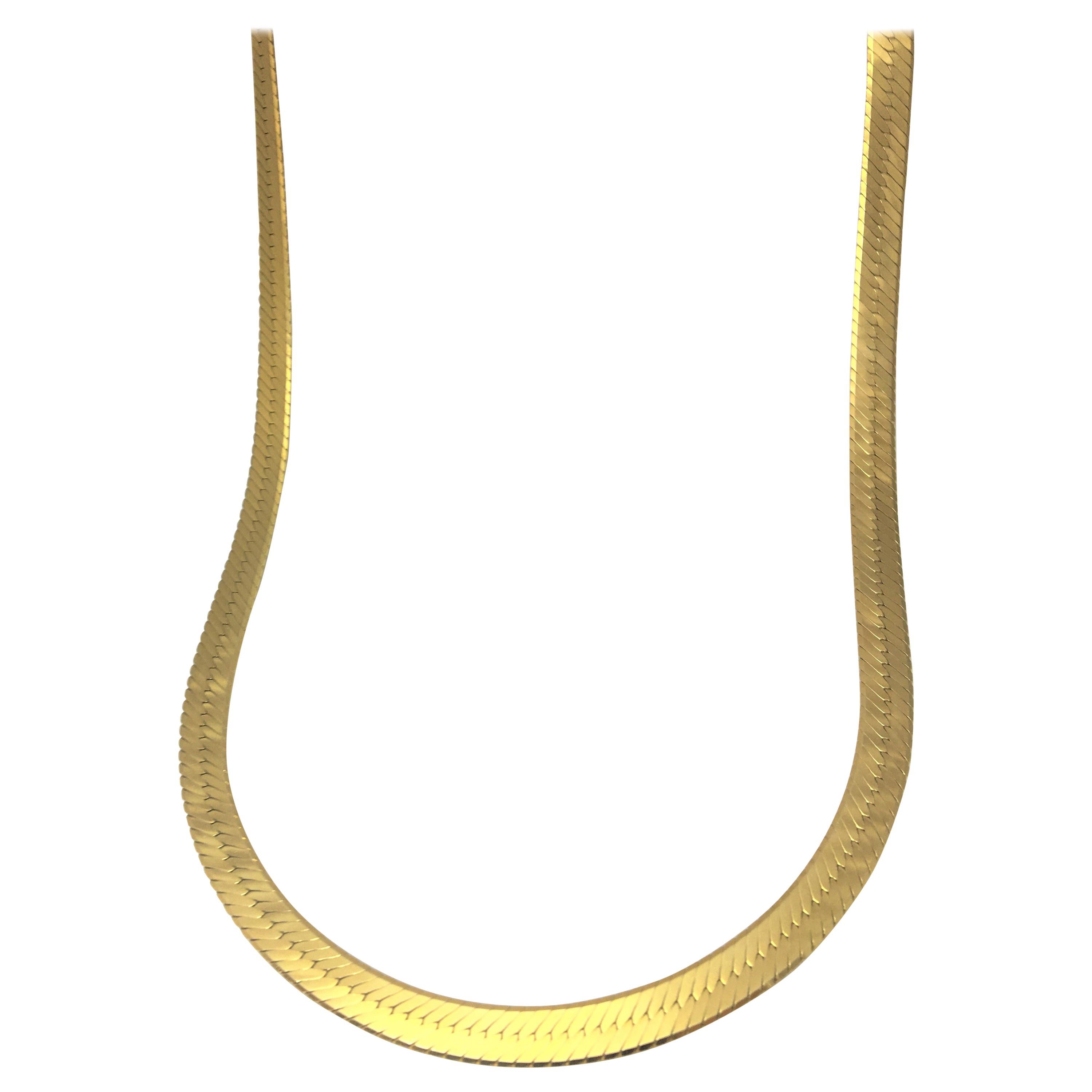 14 Karat Yellow Gold Herringbone Chain
