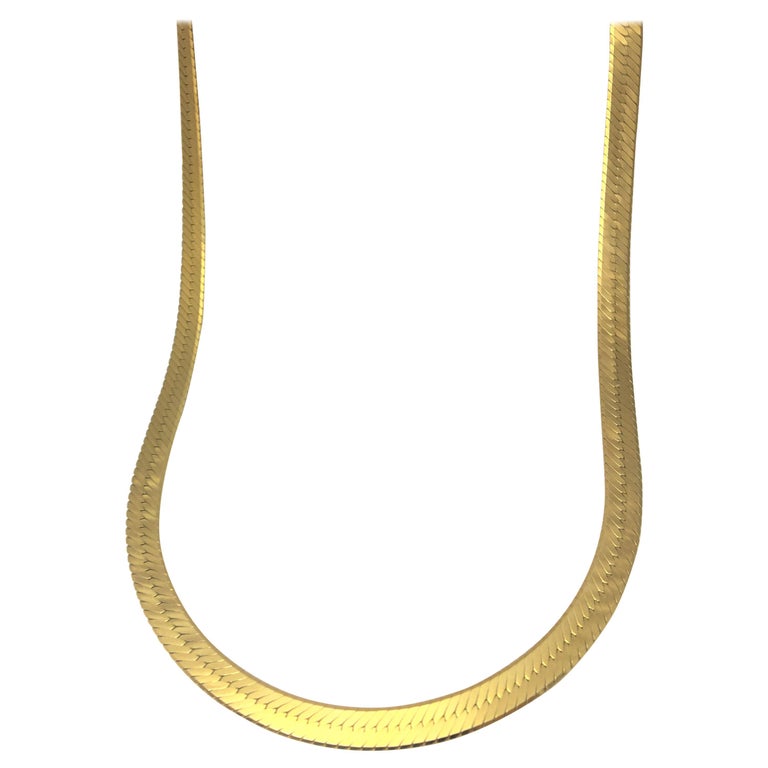 14 Karat Yellow Gold Herringbone Chain at 1stDibs | herringbone chains ...