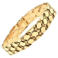 14 Karat Yellow Gold Hexagon Arrow Link Bracelet