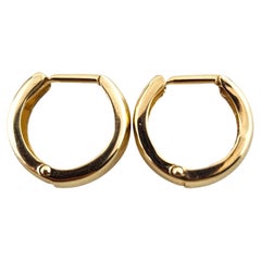 14 Karat Yellow Gold Hinged Huggie Hoop Earrings #18907