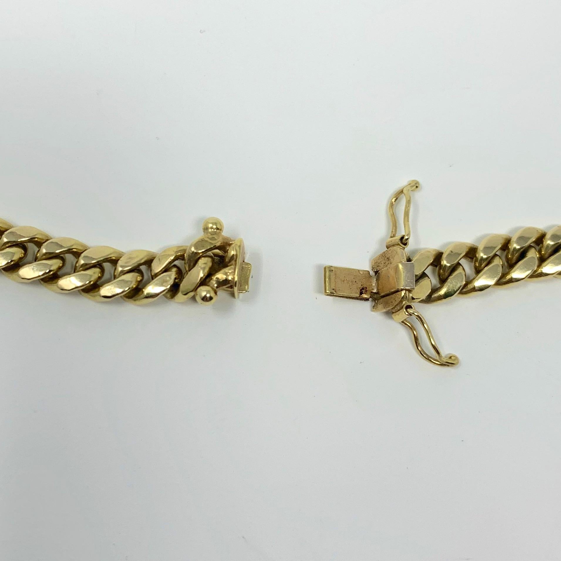 14 Karat Yellow Gold Hollow Cuban Curb Link Chain Necklace 3