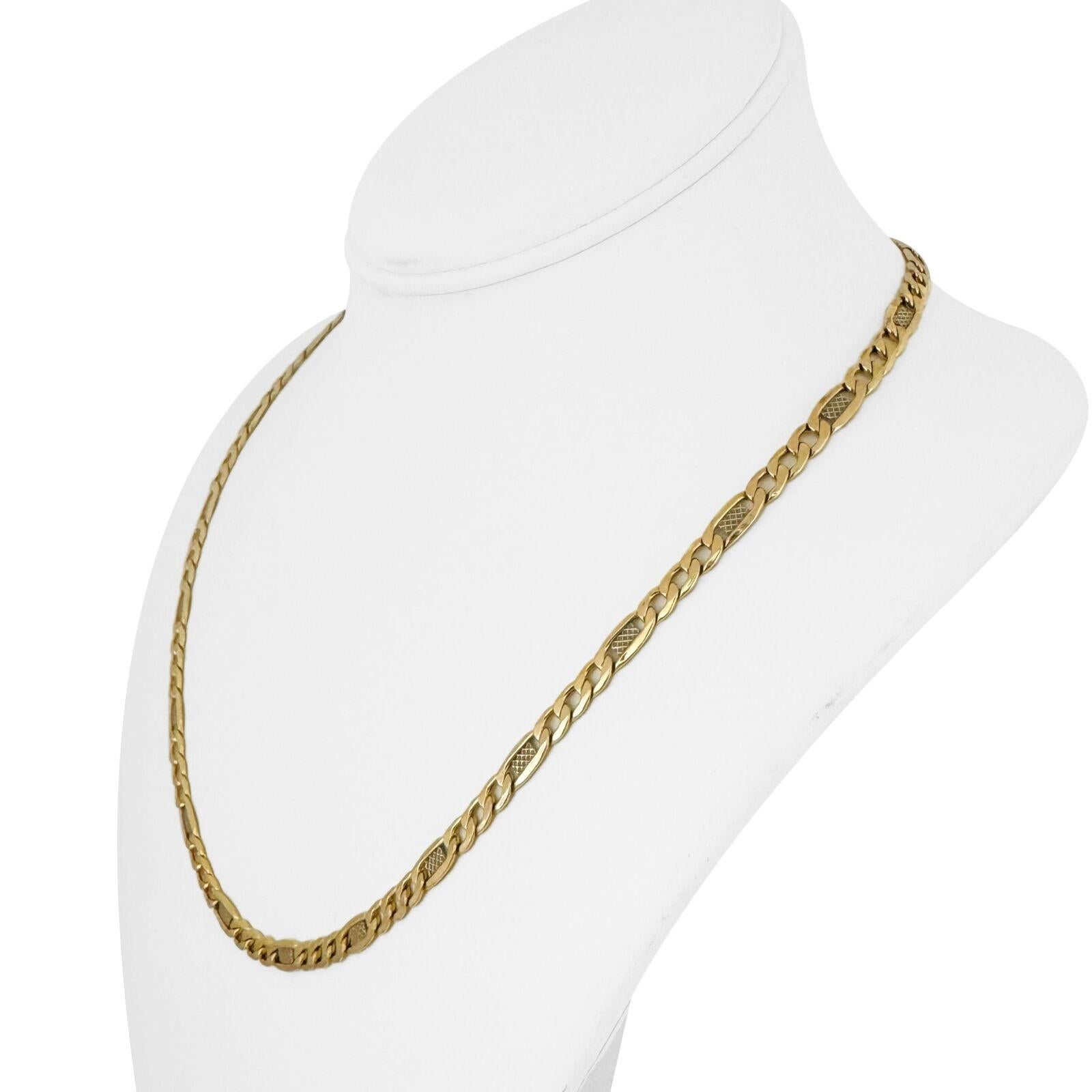 14k Gelbgold 9,4g hohlen 5mm Fancy Figarucci Link Kette Halskette 20