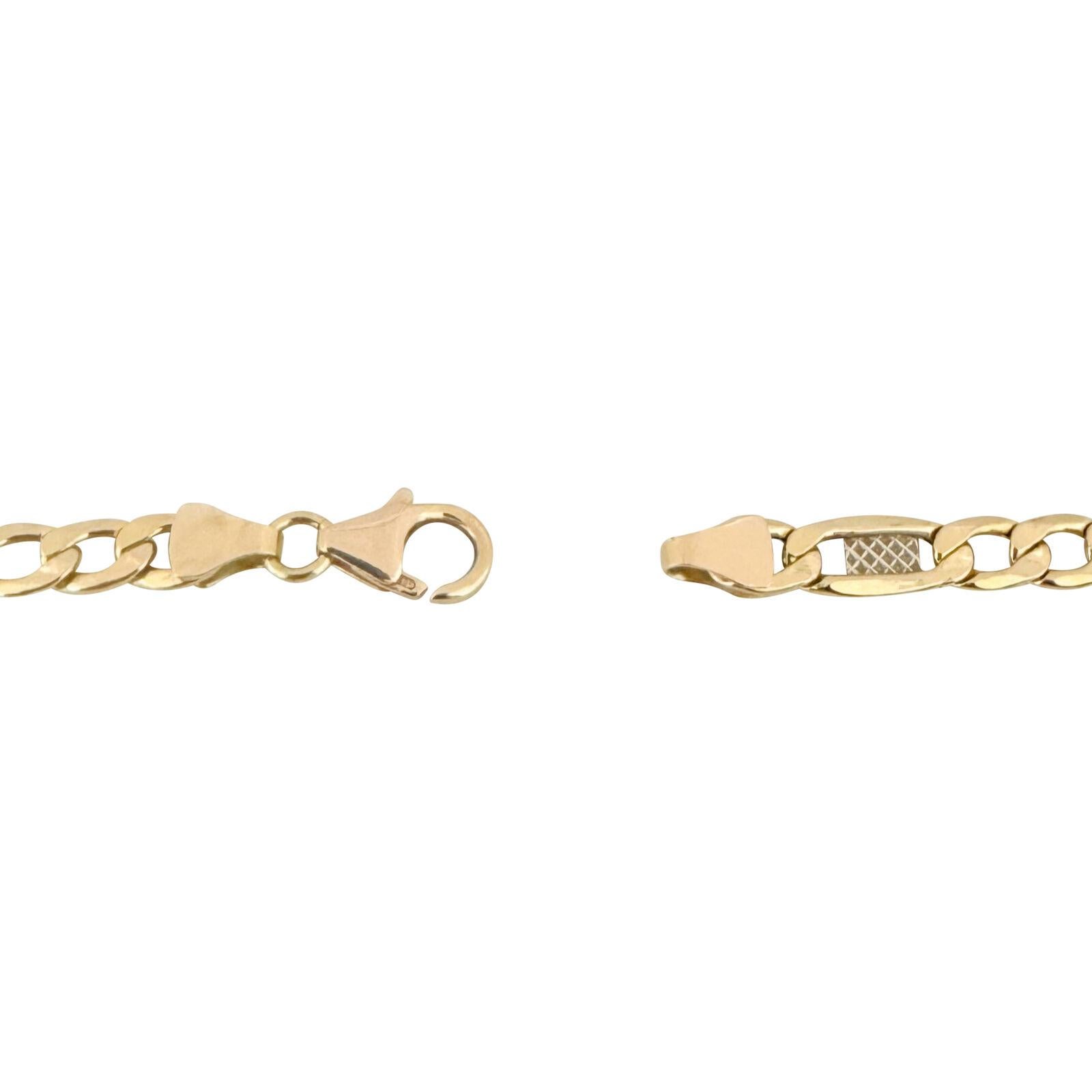 14 Karat Gelbgold Hohl Fancy Figarucci Gliederkette Halskette 2