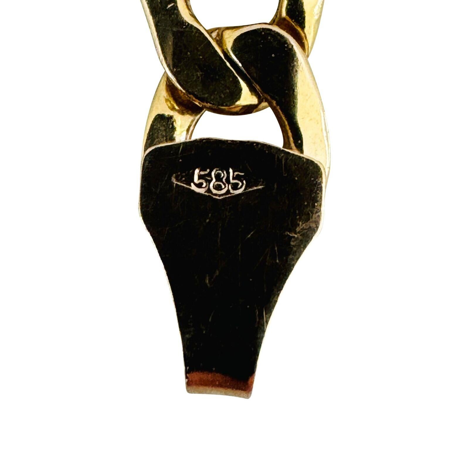 14 Karat Gelbgold Hohl Fancy Figarucci Gliederkette Halskette 3
