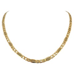 14 Karat Gelbgold Hohl Fancy Figarucci Gliederkette Halskette
