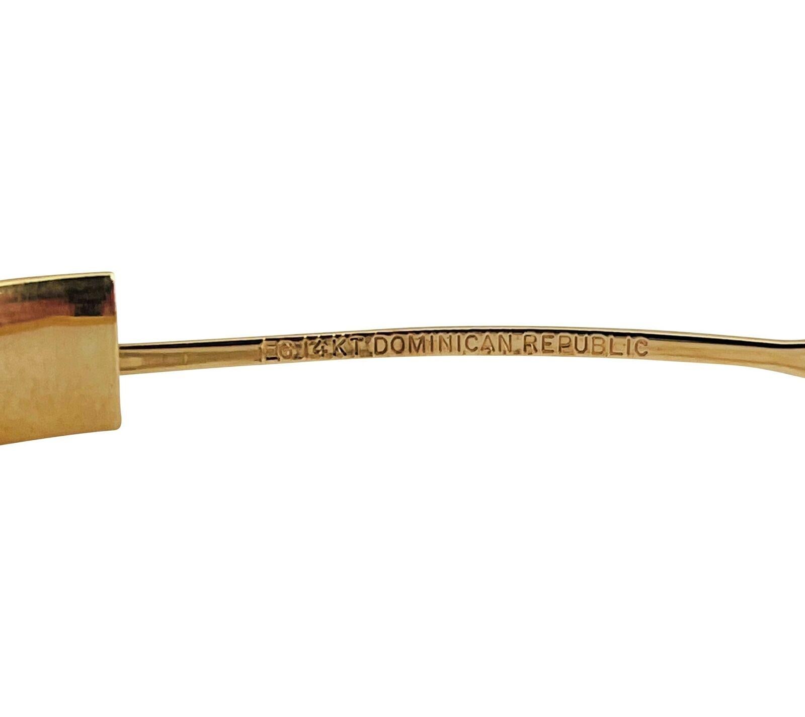 Women's 14 Karat Yellow Gold Hollow Ladies Polished Bangle Bracelet