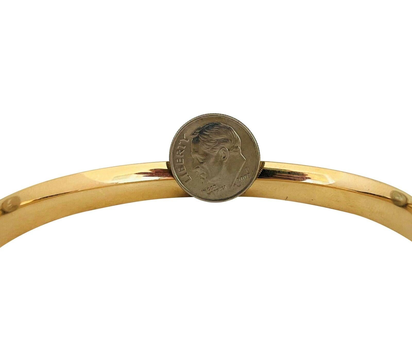 14 Karat Yellow Gold Hollow Ladies Polished Bangle Bracelet 2