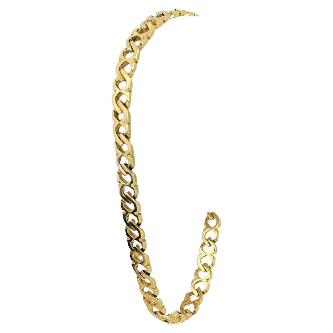 Italian 18 Karat Yellow Gold Hollow Curb Link Bracelet at 1stDibs