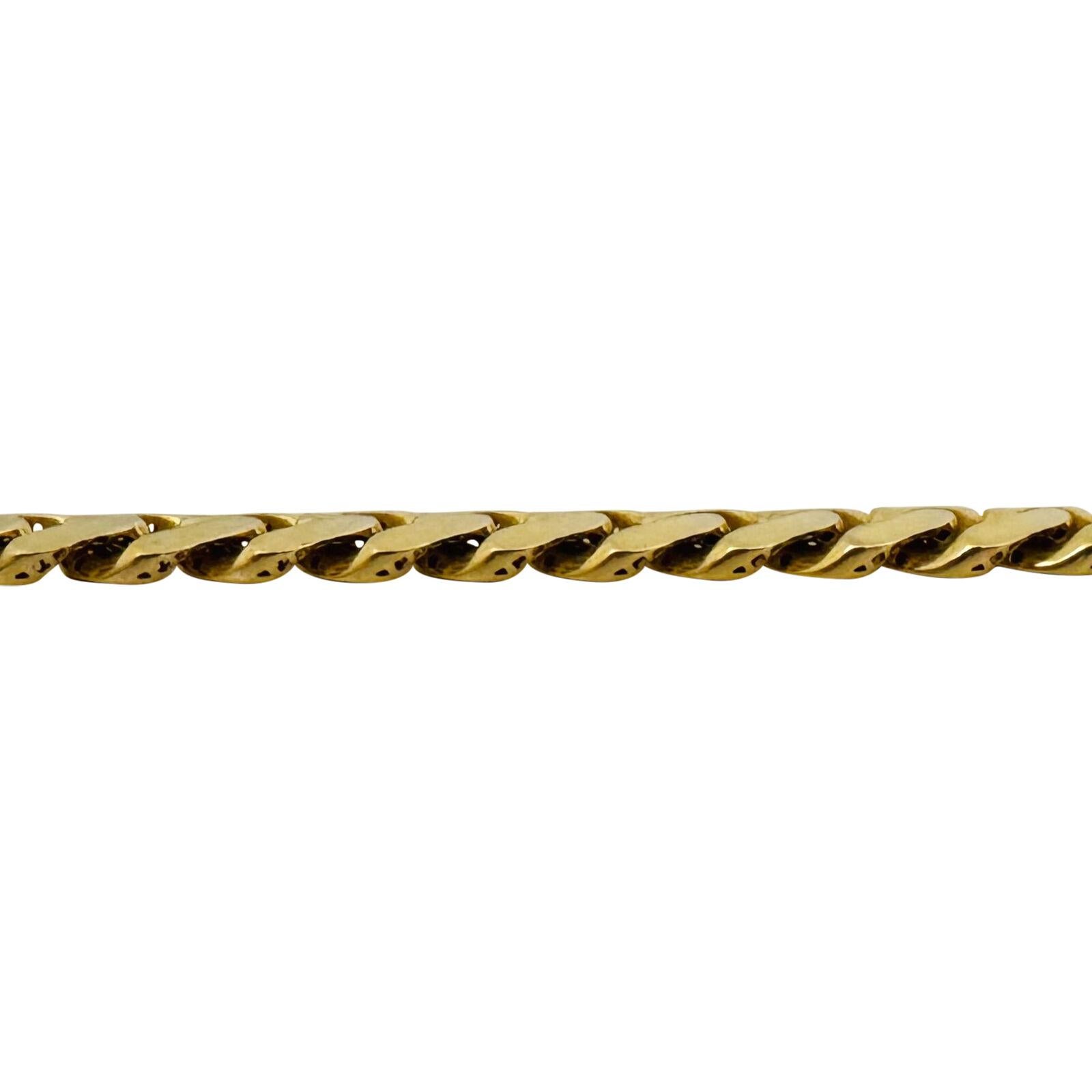 14 Karat Gelbgold Hohl leichtes kubanisches Gliederarmband mit CZ-Verschluss im Zustand „Gut“ in Guilford, CT