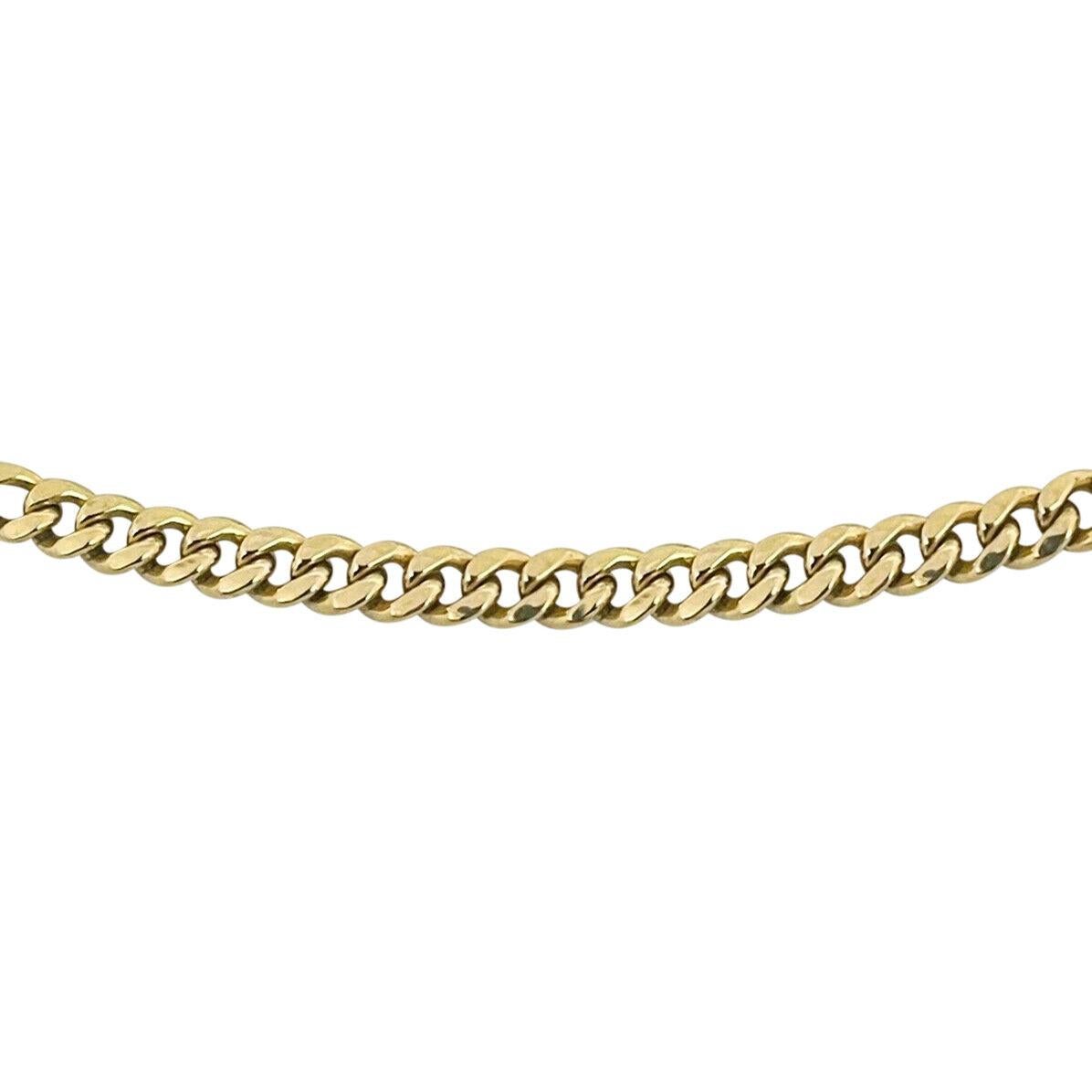 14 Karat Yellow Gold Hollow Light Curb Link Chain Necklace  In Good Condition In Guilford, CT