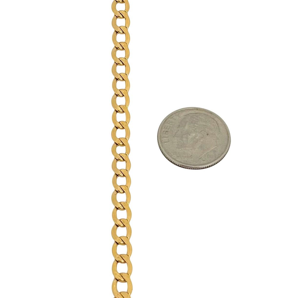 14 Karat Yellow Gold Hollow Light Curb Link Chain Necklace 1