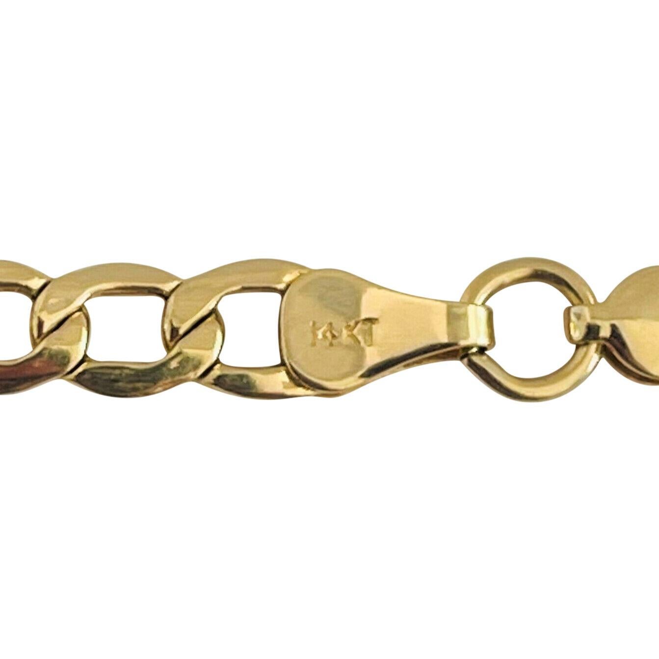 14 Karat Yellow Gold Hollow Light Curb Link Chain Necklace 3