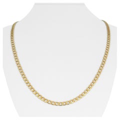 14 Karat Yellow Gold Hollow Light Curb Link Chain Necklace