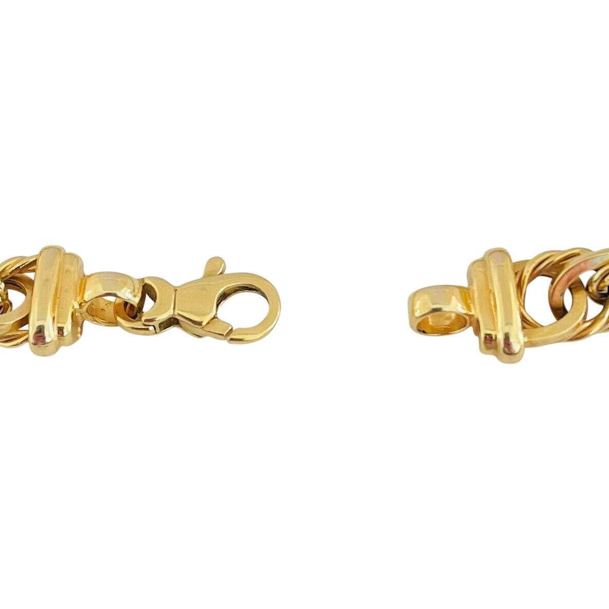 14 Karat Yellow Gold Hollow Light Fancy Twisted Cable Link Bracelet Italy 1