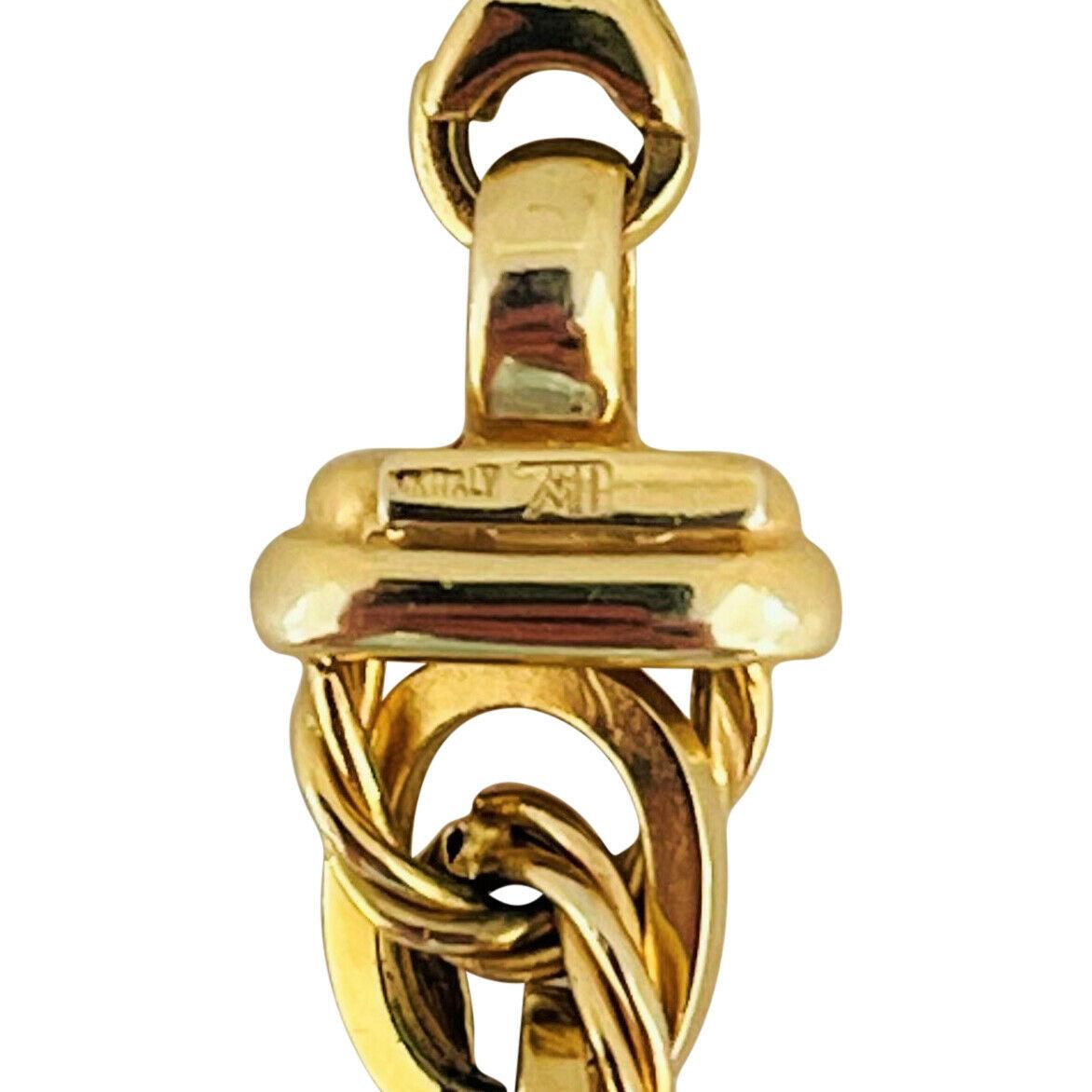 14 Karat Yellow Gold Hollow Light Fancy Twisted Cable Link Bracelet Italy 2