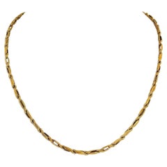 14 Karat Yellow Gold Hollow Light Open Link Rope Chain Necklace 