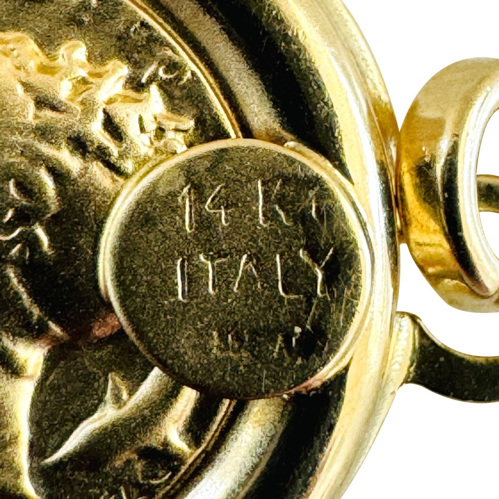 14 Karat Gelbgold Hohl-Leuchte römische Münze Gliederarmband Italien 2