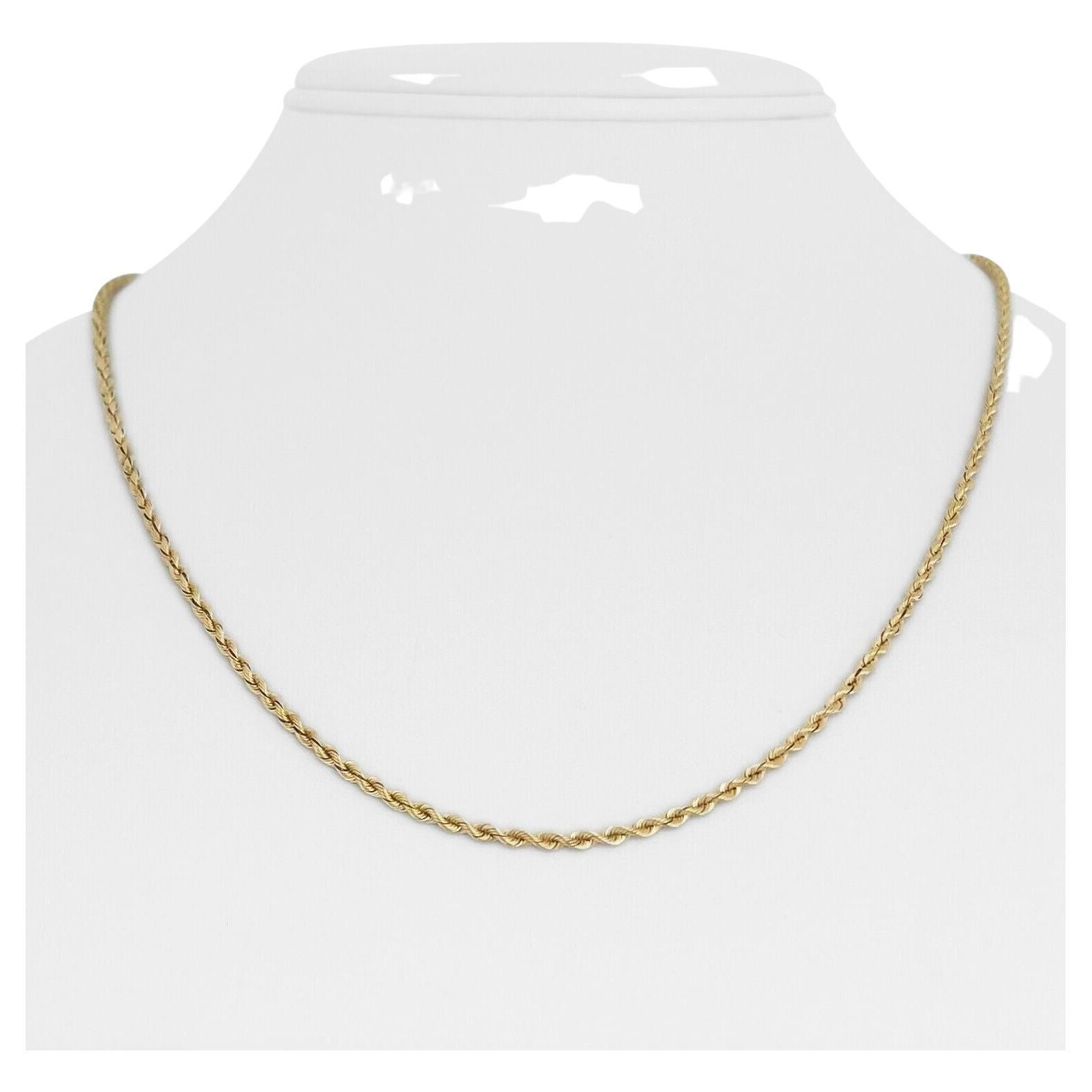 14 Karat Yellow Gold Hollow Fancy Open Roped Style Twisted Necklace For