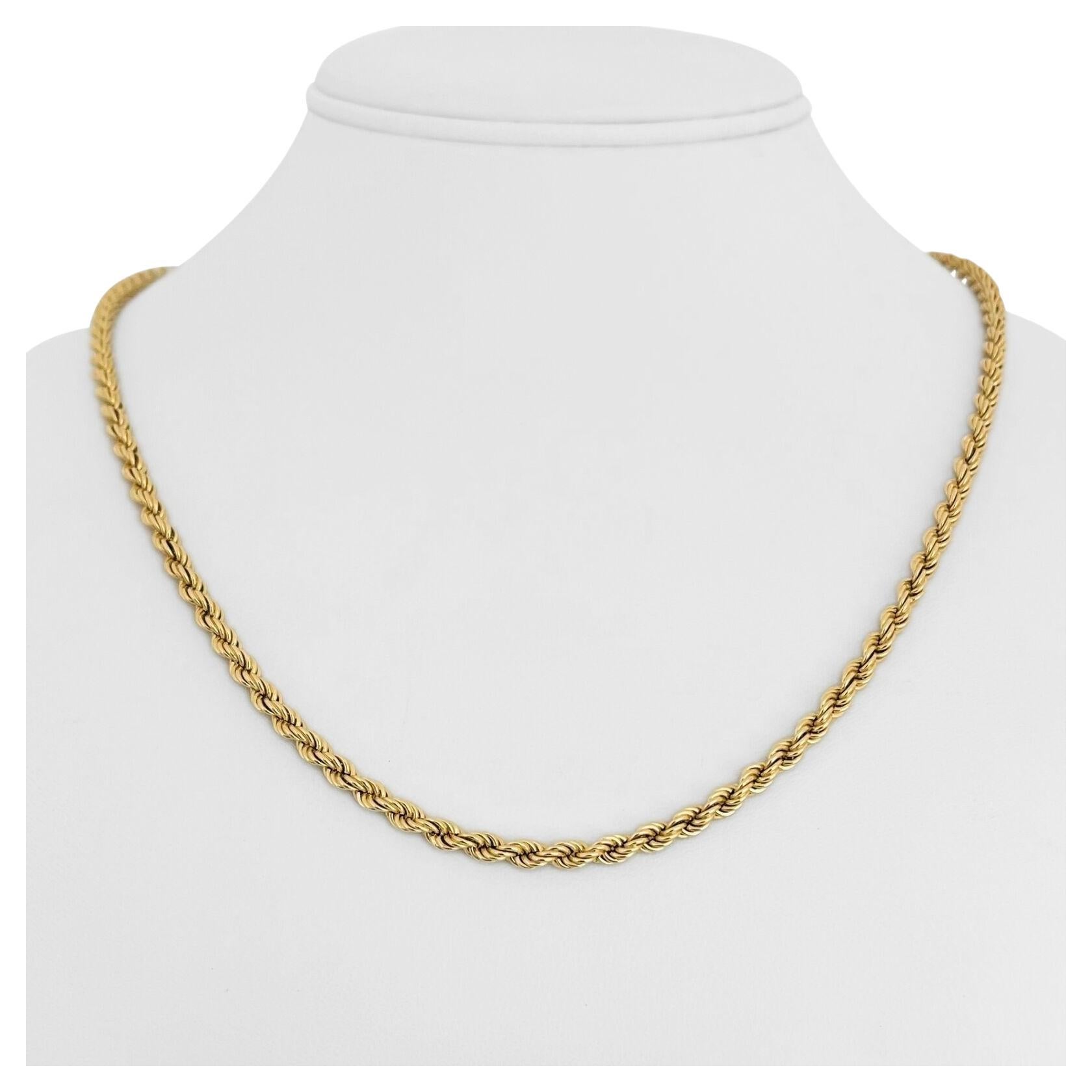 14 Karat Yellow Gold Hollow Fancy Open Roped Style Twisted Necklace For