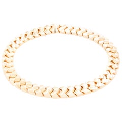 14 Karat Yellow Gold Hollow Link Necklace