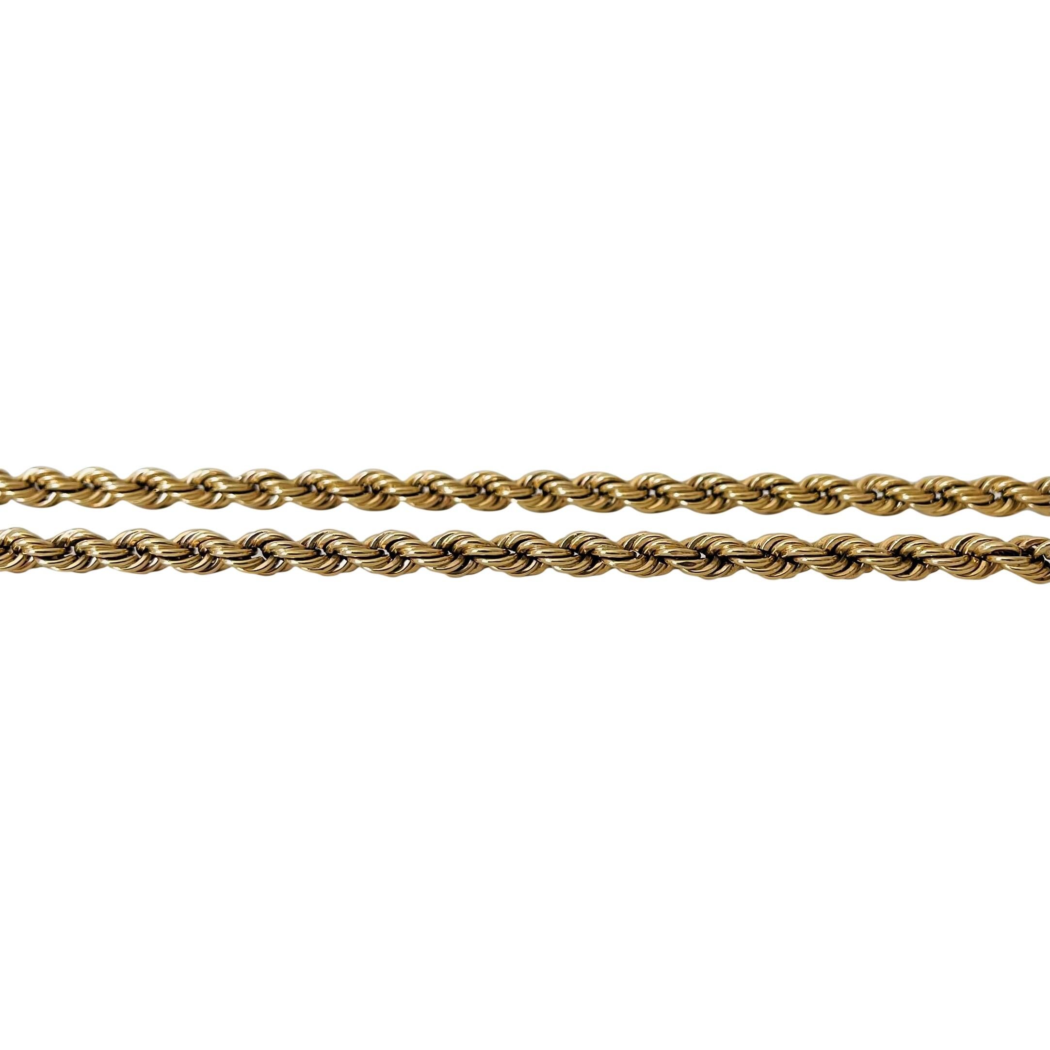 14 Karat Yellow Gold Hollow Long Rope Chain Necklace 1