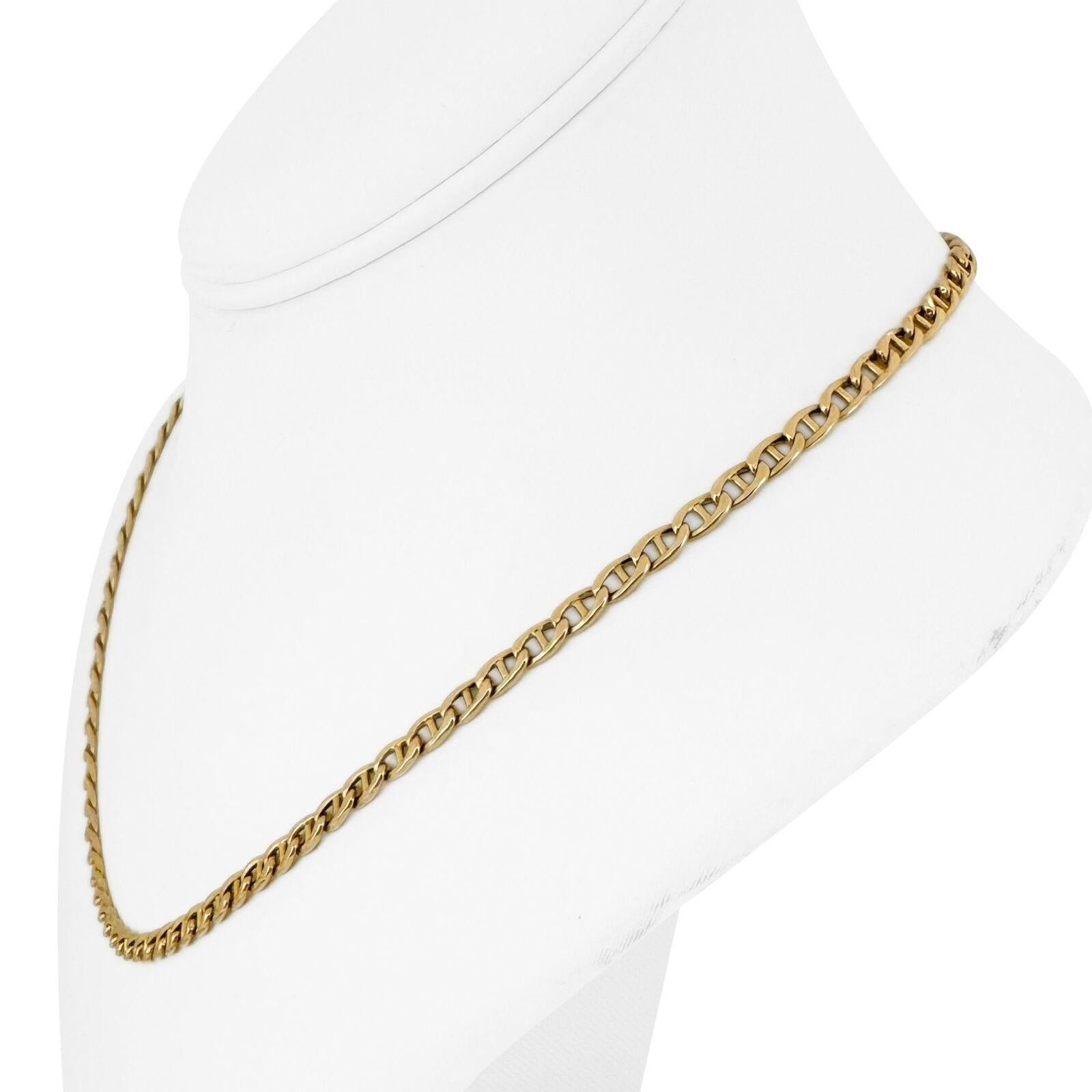 14k Gelbgold 8,8g hohl 3,5 mm Mariner Gucci Link Kette Halskette Italien 18