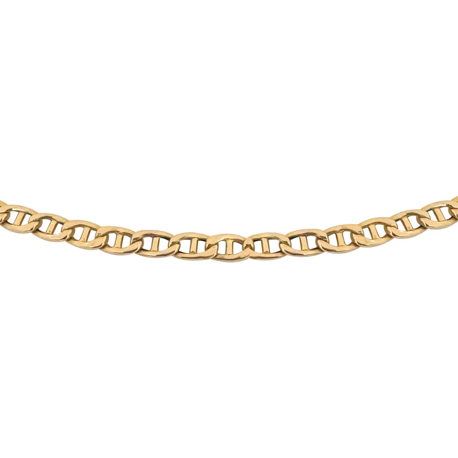 14 Karat Gelbgold Hohlgold Hohl  Mariner Gucci Gliederkette Halskette Italien im Zustand „Gut“ in Guilford, CT