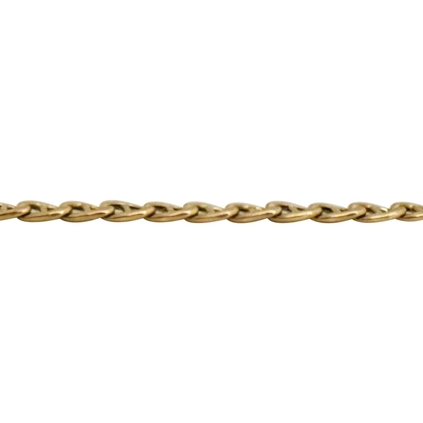 14 Karat Gelbgold Hohlgold Hohl  Mariner Gucci Gliederkette Halskette Italien für Damen oder Herren