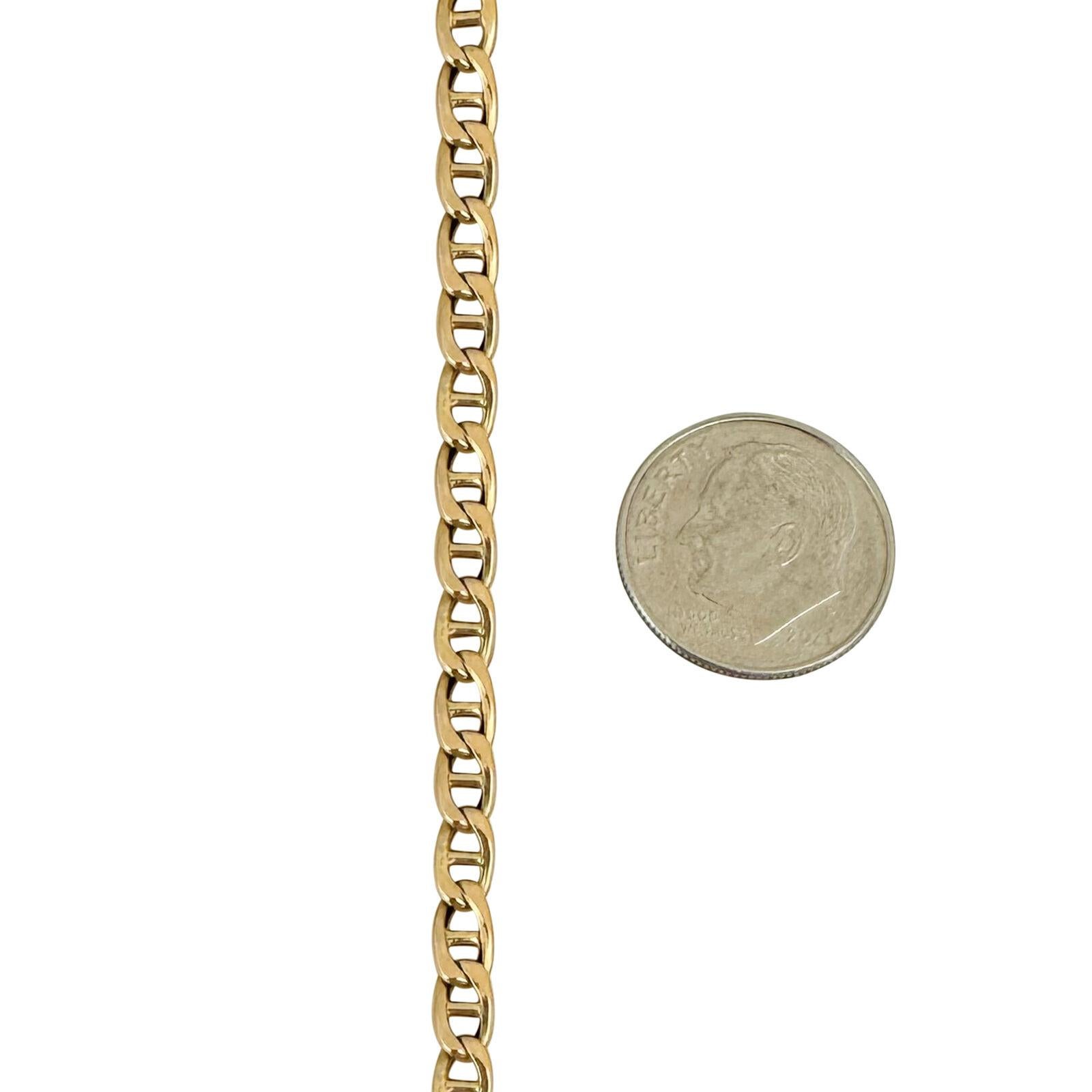 14 Karat Gelbgold Hohlgold Hohl  Mariner Gucci Gliederkette Halskette Italien 1